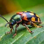 Red ladybug on white background - pest control treatment in Montreal.
